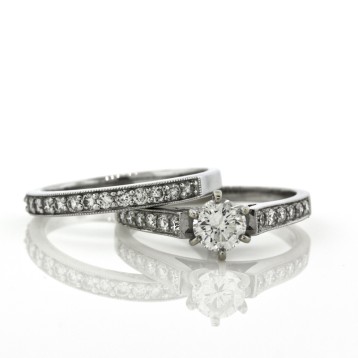 1.50CT Diamond Engagement Ring & Wedding Band Set
